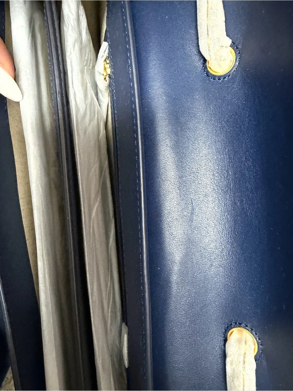 Tory Burch Patent Leather Shoulder Bag in Deep Navy with Gold Hardware